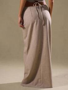 MUSERA Low Rise Column Fit Maxi Skirt Summer Elegant, Casual, Holiday, Cute Vacation Fall Autumn Winter Fall Winter Thanksgiving