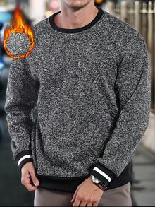 Manfinity Homme 男士圆领长袖保暖休闲保暖圆领运动衫，秋季