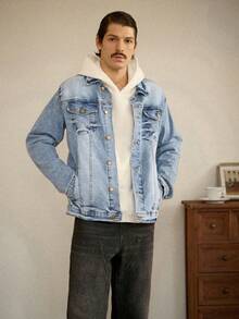 RivetRise Manfinity Streetstyle Men's Casual Contrast Floral Print Wide Leg Jeans , All Season, Streetwear, Grunge