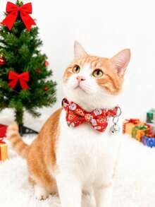 PETSIN 1 pieza Corbata de Navidad para mascotas, Collar para mascotas, Circunferencia de cuello ajustable, Collar para gatos, Collar para perros, Accesorios para mascotas, Suministros para mascotas