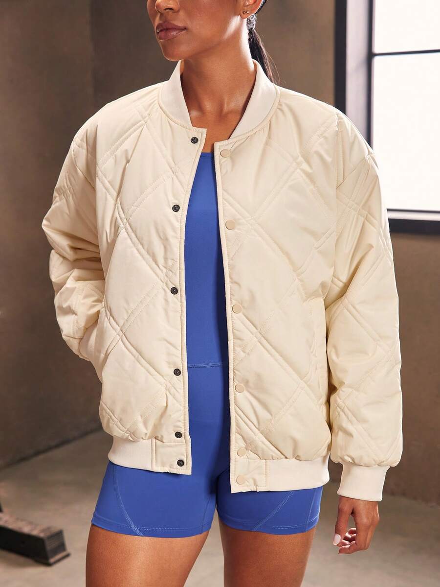 Powerista Thickened & Thermal-Lined Women's Sports Padded Coat, Autumn/Winter Women Jacket - White - View 1