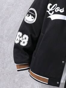 青少年男童休闲图案印花连帽夹克