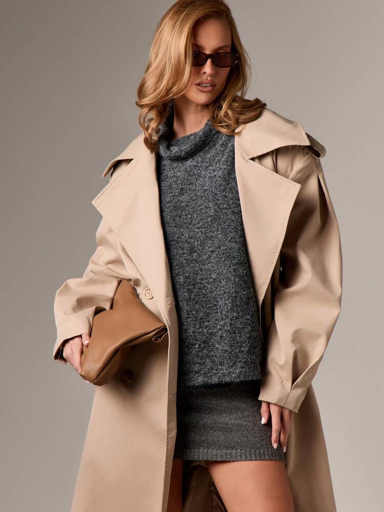 Off Shoulder Knitted Sweater Dress With Ruched Design