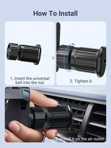 Teckwe Mobile Phone Bracket For Car Vent, Racer Seat Style Universal Cell Phone Holder Compatible With IPhone And Android Phones, Smartphone Support, For Car, SUV, RV, Van, Truck - Black - View 6