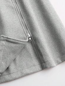 SHEIN Clasi Große Größen einfarbiger Mantel mit geraffter Taille und Reißverschluss, warm für den Winter