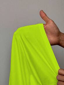 BamGleam Áo thun dài tay ôm vừa vặn hai bên bất đối xứng màu trơn - màu xanh lá - Xem 7