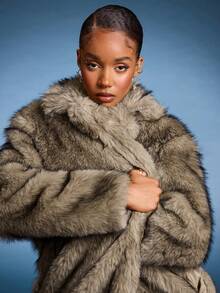 Normani Sexy Open Front Fuzzy Coat In Fall/Winter - Multicolor - View 5