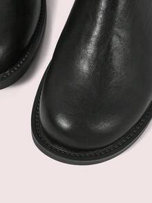 CUCCOO DOLLMOD Botas de media caña para mujer con puntera redonda y hebilla de metal, color negro clásico - Negro - Ver 7