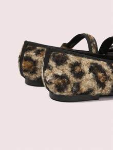 CUCCOO DOLLMOD Women's Leopard Print Buckle Design Casual Flat Loafers - Apricot - View 9