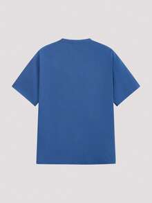 Open Phase 男士新款时尚嘻哈印花T恤 春夏款 - 藍色 - 查看 3