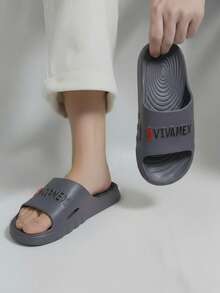 Sandalia para hombre transpirable EVA punta abierta sin cordones suela antideslizante casual hogar playa sandalia - Gris - Ver 1