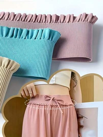 2 Yards DIY Clothing Lace Elastic Band, Waistband Stretch Ribbon - Suitable For DIY Dresses, Clothes, Pants, Shoes, And Hats Decoration