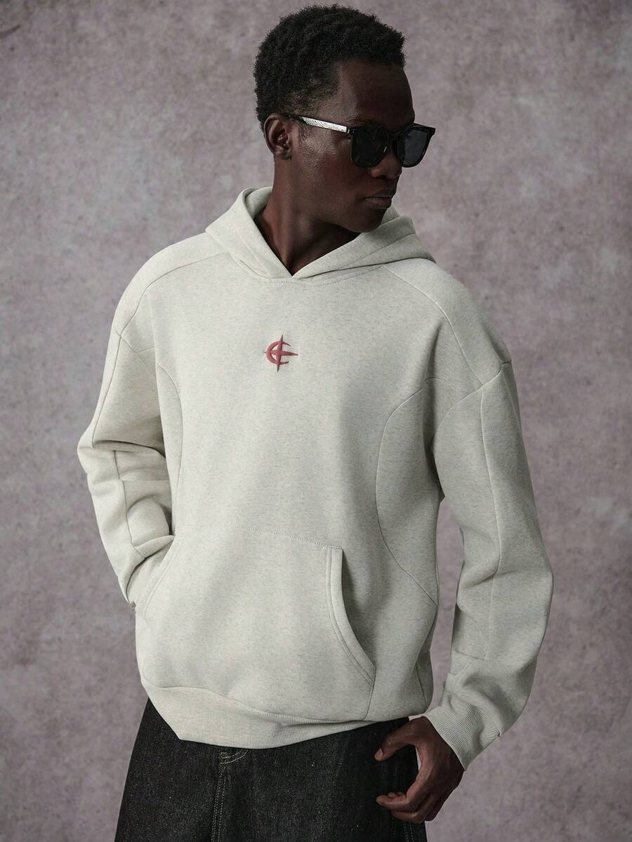 STYNVO Áo hoodie in họa tiết thường ngày dành cho nam, Thu/Đông - Màu Xám nhạt - Xem 1