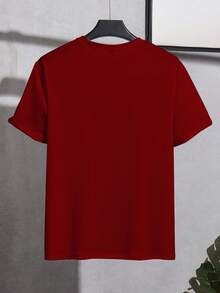 Manfinity LEGND Camiseta casual de manga corta con hombros caídos para hombres con estampado creativo, cuello redondo versátil, para verano - Multicolor - Ver 2