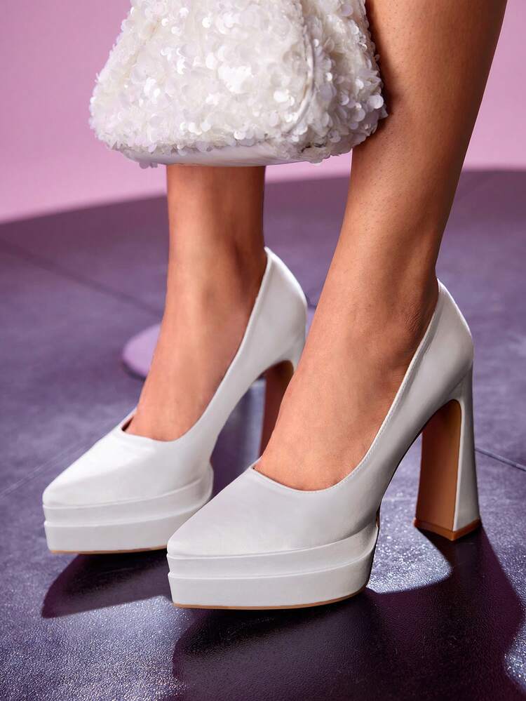CUCCOO LuxiPop Women Shoes Women's Water Platform High-Heeled Shoes, Glossy Upper Elegant Women's Mid-Boots Halloween Christmas New Year's Date Night Wear Autumn Sexy Nightclub Style