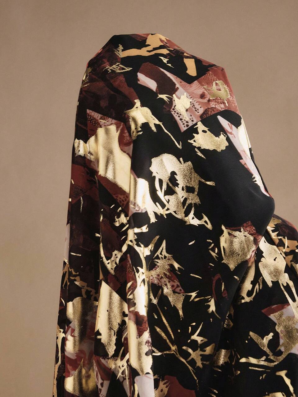 Valentine Elegant Chic Women's Long Sleeve Floral Print Crossover Neck Dress, Suitable For Fall, Winter, New Year, Party, Wedding