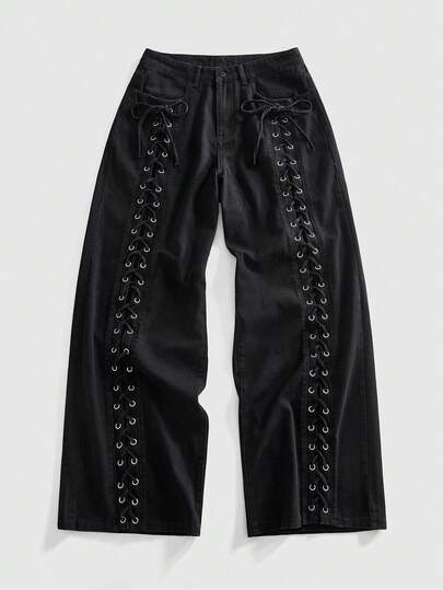 Street Life Men's Avant Fashionable Commuter Loose Fit  Strap Jeans