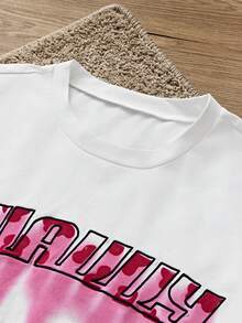 Manfinity VCAY Men's Graphic T-Shirt With Lettering Print And Embroidery Loose Crew Neck Short Sleeve T-Shirt - White - View 3