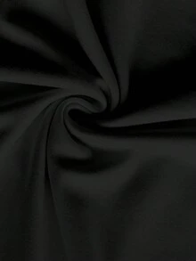 Mellowie 大码女式日常休闲优雅纯黑色圆领双层小飞袖宽松衬衫，女式夏季服装，女式度假服装，女式夏季服装，女式外出上衣 - 黑色 - 查看 3