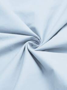 Aalyst 女士休闲纯色优雅宽松前开落肩圆领长袖连衣裙，适合春夏季、通勤和度假 - 淺藍色 - 查看 5