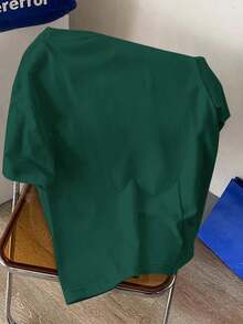 Claim Dot 男士橄榄绿色修身圆领短袖T恤 - 墨綠色 - 查看 4