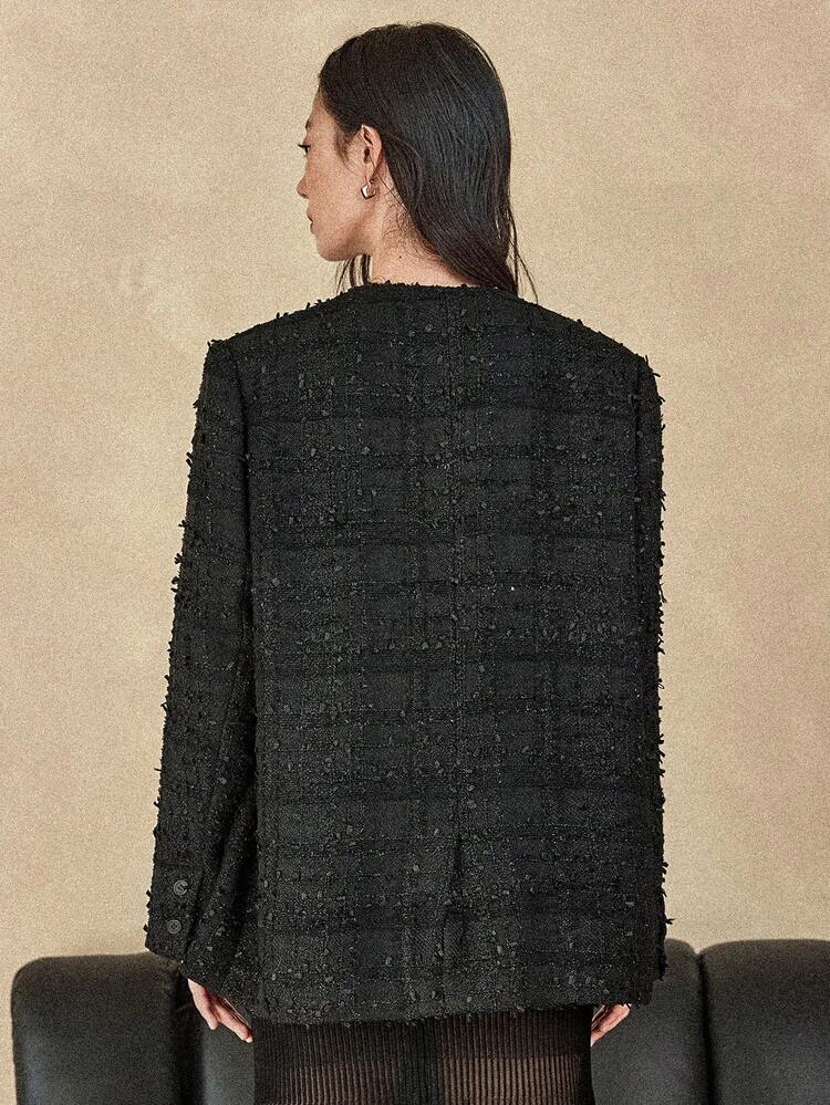 Women's Loose Fit Jacket, Casual Business Style For Office Wear, Autumn/Winter