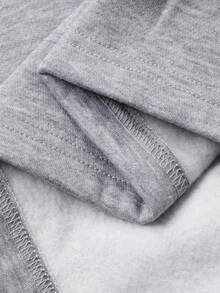 DAZY Sudadera casual con cuello redondo, decoración de perlas y forro térmico para mujer, para otoño/invierno - Gris - Ver 9