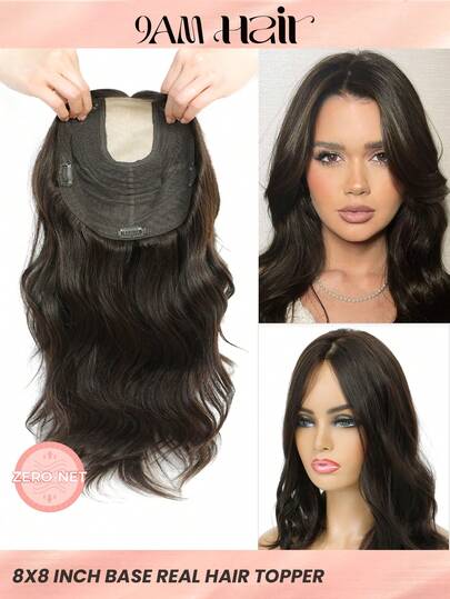 14-16inch Hair Toppers For Women Real Human Hair Pieces For Women With Thinning Hair Wavy Hair Topper