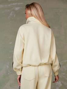 Athîral 女式撞色立领拉链长袖落肩休闲百搭夹克 - 彩色 - 查看 2