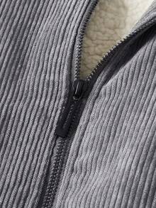 OFFICEAU 男士新款加厚羊羔绒保暖内衬夹克，秋冬季，抓绒内衬夹克，Old Money - 灰色 - 查看 3