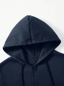 Manfinity Dauomo Men's Casual Lightweight Zip-Up Hooded, Warm Tone, Street Photography, Back To School, Fashion Minimalist Versatile, Autumn Outerwear, Daily Wear, Sports Style, Hooded Zip-Up Sweatshirt, Long Sleeve Top - Olive Green - View 3