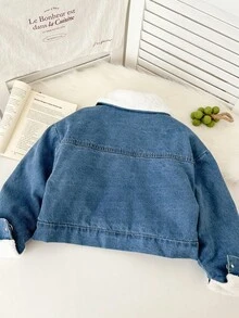 Genkimix Kids 秋冬新款时尚青少年女孩夹克外套，保暖内衬加厚修身短款夹克