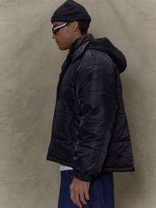 Musero Wendbare Daunenjacke mit Kapuze und Reißverschluss für Herbst/Winter