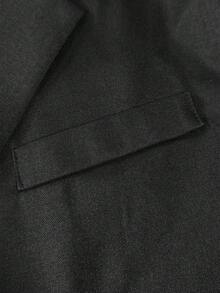 Manfinity Mode Men's Fashion Formal Double-Breasted Lapel NeckSuit Set Men Casual Suit Men Casual Suits Slim Fit Office Outfits For Men Men Black And White Outfit Men Classy Outfits - Black - View 4