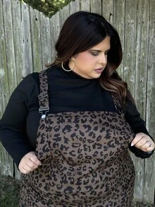 Enliva Jennifer_samantha_style Plus Size Fall And Winter Women Dresses Adjustable Strap Casual Overall Plinth Clothes With Pockets Fall Skirts With Pockets New Years Women Outfit Holiday Outfit Holiday Party Dress Plus Dress, For Apple Rounded Body Shape - Multicolor - View 6