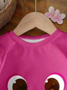 BABY SHARK X SHEIN Baby Girl Cartoon Graphic Casual Comfortable Long Sleeve Sweatshirt , Autumn/Winter Fall - White - View 3