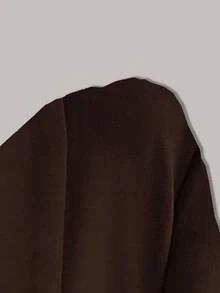 Rafferiza 女式纯色披肩领长袖休闲西装外套，秋季 - 棕色 - 查看 7