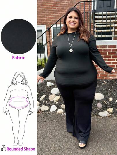 Enliva Jennifer_samantha_style Plus Size High Waist Flared Elastic Casual Pants, Fall Women Clothes Autumn/Winter Leather Pants,Leopard Pants, For Apple Rounded Body Shape