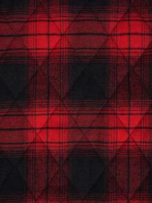 Comfylo Plus Size Women's Christmas Red & Black Plaid Padded Zip Up Vest Christmas Festival Christmas Vest Women Red Plaid Vest Buffalo Plaid Vest Quilted Vest Women Plaid Vest Women Flannel Vest For Women Christmas Outfit Women Women  Red  Plaid Vest/ Winter Warm Plaid Coat  New Year  Thanksgiving