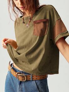 Bohemela Blusa de punto holgada de unicolor casual con hombros caídos y manga larga para mujer - Marrón - Ver 5