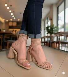 Women Heeled Sandals - Brown - View 3