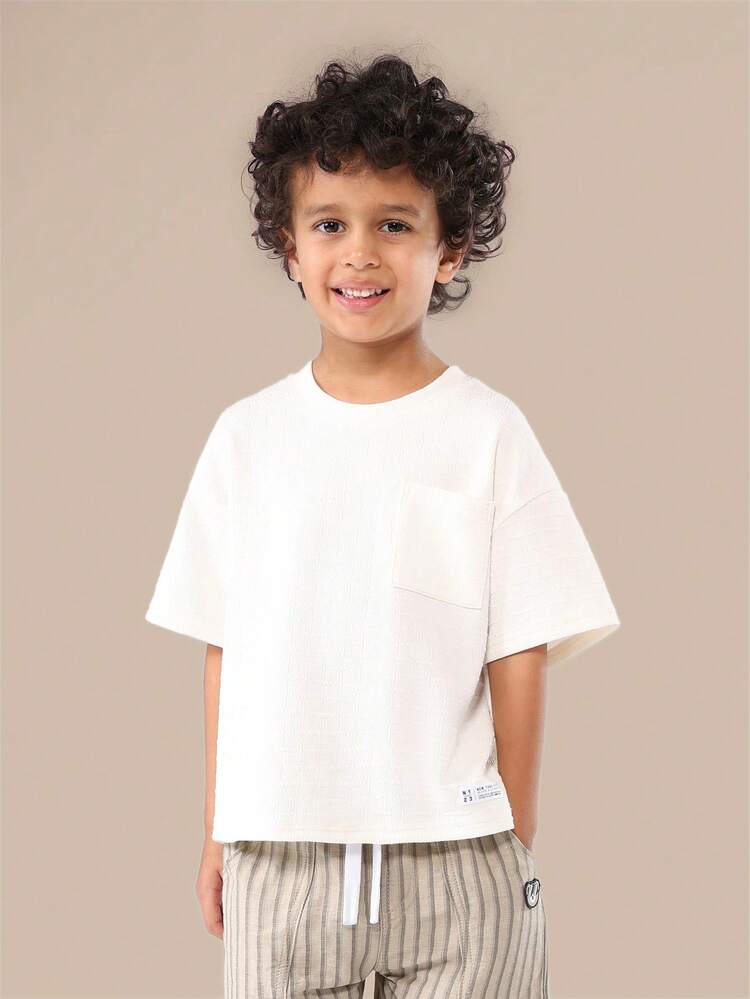 Oversized Waffle Textured T Shirt With Short Sleeves