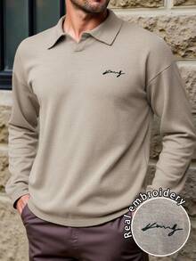 Airaco TL-50 Men's Fashionable Casual Pullover Knit Sweater - Khaki - View 1