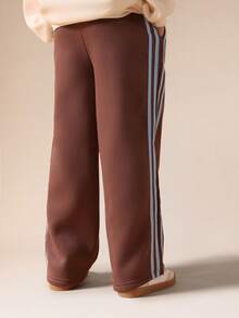 SUMWON Boys Side Stripe Joggers With Elastic Waistband And Contrast Stripe Details For Casual Wear - Brown - View 2