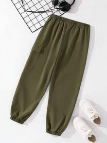 SHEIN Pantaloni cargo casual sportivi con stampa grafica, tasche e vestibilità morbida con laccio, adatti per pendolarismo, scuola, uso quotidiano, vacanze, sport, primavera/estate/autunno/inverno, per ragazzi pre-adolescenti