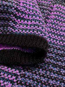 Sunspun Áo len cardigan kẻ sọc Halloween cỡ lớn cho nữ, dáng rộng, tay dài, mùa thu/đông - Nhiều màu - Xem 6