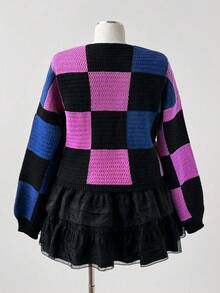 Sunspun Áo len cardigan kẻ sọc Halloween cỡ lớn cho nữ, dáng rộng, tay dài, mùa thu/đông - Nhiều màu - Xem 2