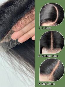 Tóc giả cài khuy ren HD 2x6 làm từ tóc thật, tóc thẳng, ren trong suốt 10A, tóc thật Remy nguyên chất, đã tỉa sẵn dành cho nữ. - Natural Black - Xem 6