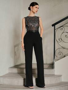 Anewsta Áo không tay đính hạt sang trọng cao cấp thời trang dành cho nữ - Màu xanh nhạt - Xem 6