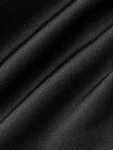 SHEIN MOD 2pcs Casual Halter Tie-Up Metal Buckle Fitted Asymmetric Hem Camisole,Christmas Women's Clothing,New Year,Party Top,Thanksgiving,White Blouse,Going Out Tops,Holiday - Black and White - View 4